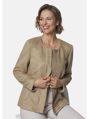 GOLDNER Ausdrucksstarke Lederimitatjacke mit supersoftem Griff in milchkaffee