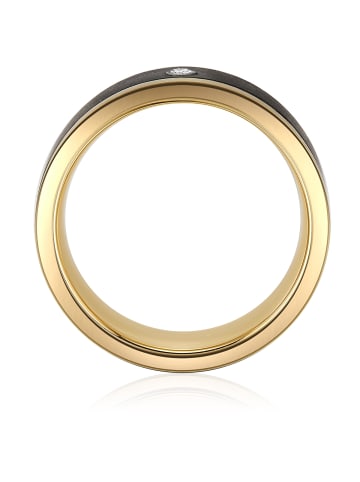 Trilani Ring aus Edelstahl mit Zirkonia in gelbgold