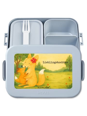 Mr. & Mrs. Panda Bentobox Fuchs Mama Design mit Spruch in Blau Pastell