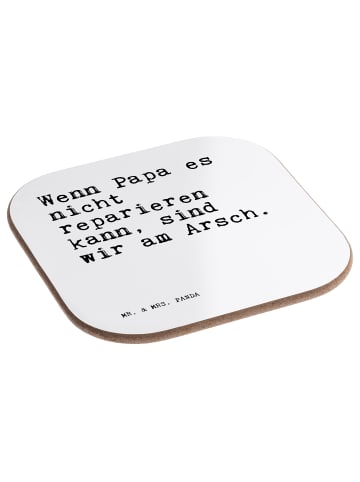 Mr. & Mrs. Panda Untersetzer Wenn Papa es nicht... mit Spruch in Weiß