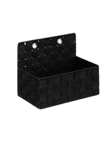 relaxdays Aufbewahrungskorb in Schwarz - (B)25x (H)20 x (T)16,5 cm