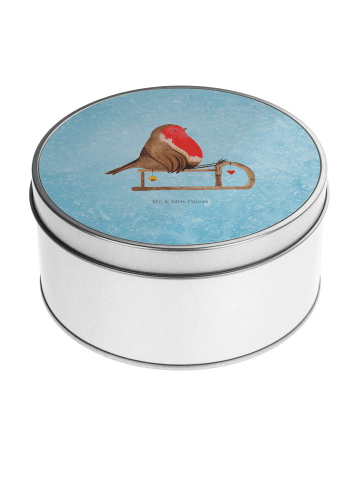 Mr. & Mrs. Panda Kaffeedose Rotkehlchen Schlitten ohne Spruch in Eisblau