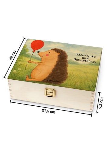 Mr. & Mrs. Panda Teekasten Igel Luftballon Design mit Spruch in Weiß