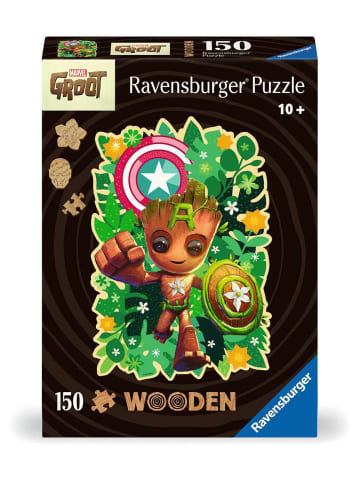 Ravensburger Puzzle 150 Teile WOODEN Puzzle - Marvel Groot - konturgeformtes Holzpuzzle mit 150 Teilen Ab 10 Jahre in bunt