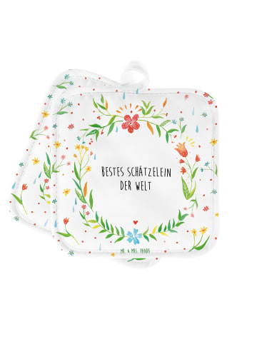 Mr. & Mrs. Panda Topflappen Schätzelein mit Spruch in Keine Angabe