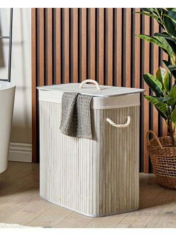 Beliani Wäschekorb KANDY in Grau - (W) 50 x (H) 60 x (L) 30 cm