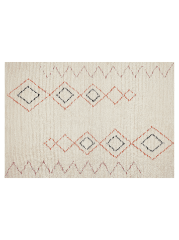 Beliani Kurzflor GUWAHATI in Beige/Rot/Schwarz - (W) 140 x (H) 1.4 x (L) 200 cm