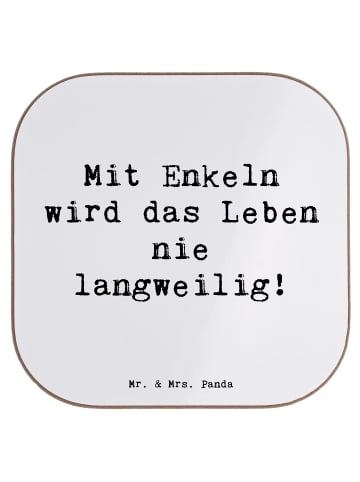 Mr. & Mrs. Panda Untersetzer Enkelkinder Abenteuer mit Spruch in Weiß