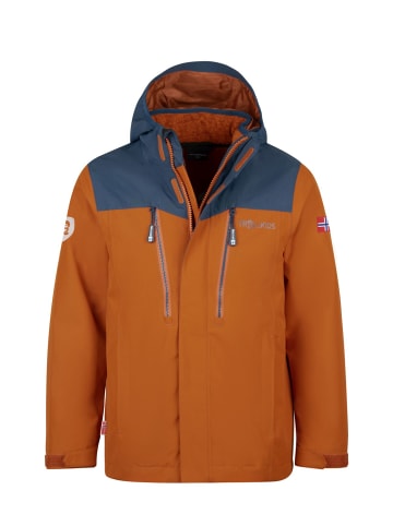 Trollkids 3-in-1-Funktionsjacke "Preikestolen" in Zimt/Dunkelblau