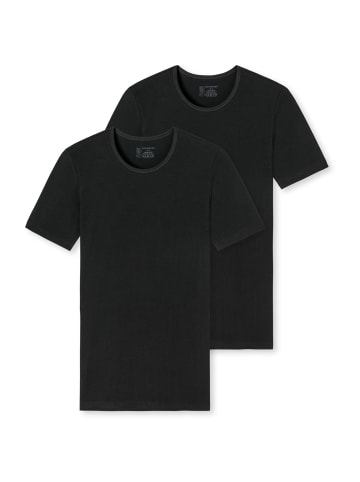 Schiesser T-Shirt 2er-Pack 95/5 in Schwarz