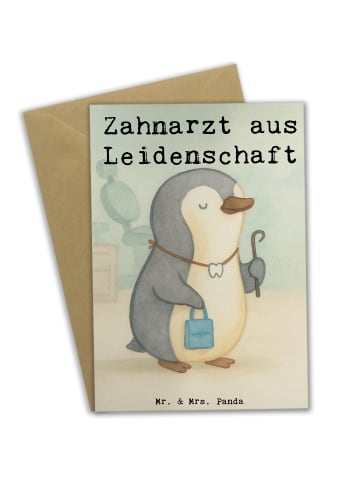 Mr. & Mrs. Panda Glückwunschkarte Zahnarzt Leidenschaft Design m... in Weiß