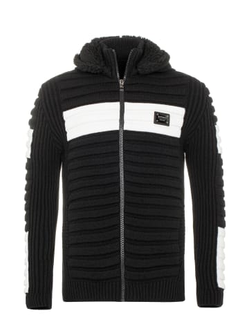 Cipo & Baxx Strickjacke in BLACK-WHITE