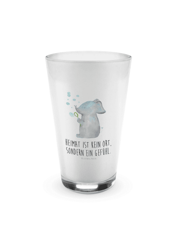 Mr. & Mrs. Panda Latte Macchiato Glas Elefant Seifenblasen mit S... in Transparent