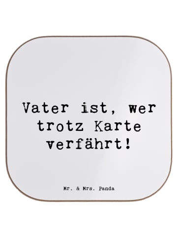 Mr. & Mrs. Panda Untersetzer Vater Abenteuer mit Spruch in Weiß