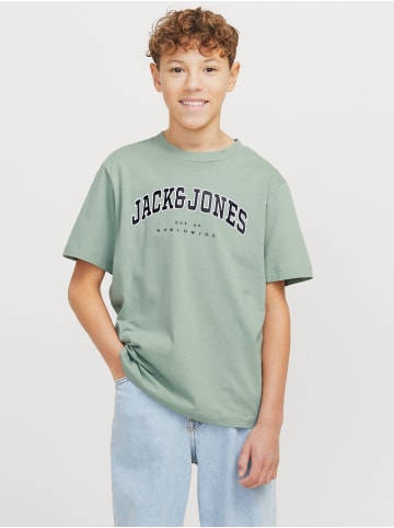 JACK & JONES Junior T-Shirt JJECALEB VARSITY TEE O-NECK JNR in iceberg green