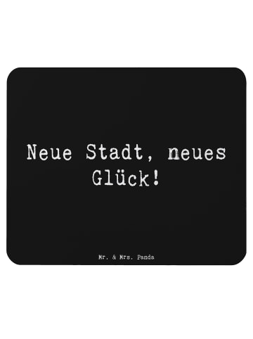 Mr. & Mrs. Panda Mouse Pad Spruch Umzug neue Stadt mit Spruch in Schwarz