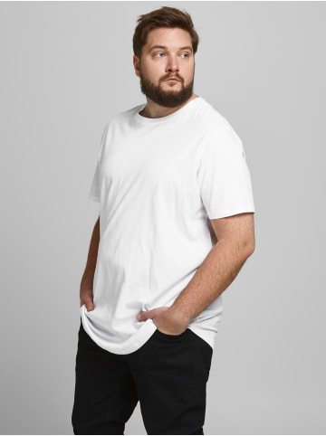 Jack & Jones Basic Plus SizeT-Shirt Kurzarm Übergrößen Shirt JJENOA in Weiß