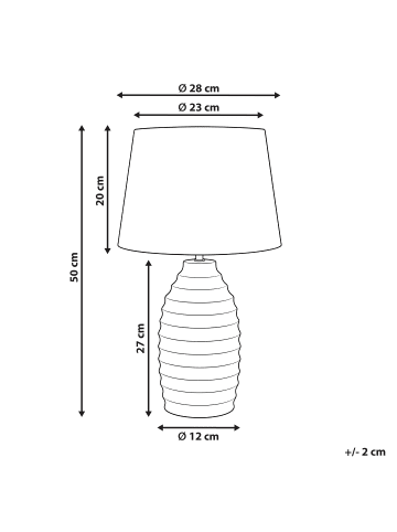 Beliani Tischleuchten BILLY in Weiß - (W) 28 x (H) 50 x (L) 28 cm