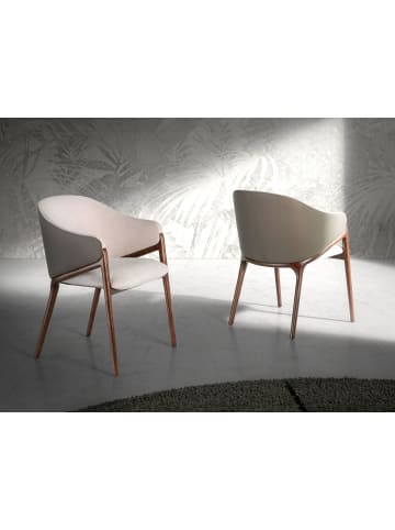 Angel Cerdá Stuhl 4090 in Beige/Nerz/Walnuss – (B)56 x (H)78 x (T)60 cm