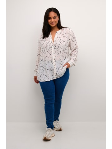 KAFFE curve Langarm - Hemd KCami Regular fit in Chalk / Multicolor Dots