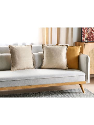 Beliani 2er-Set Dekokissen ELLIOTTIA in Beige
