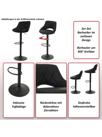 MCW 2er-Set Barhocker N64, Grau