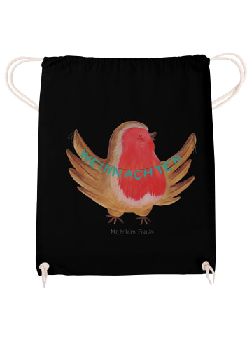 Mr. & Mrs. Panda Beutel Rotkehlchen Weihnachten ohne Spruch in Schwarz