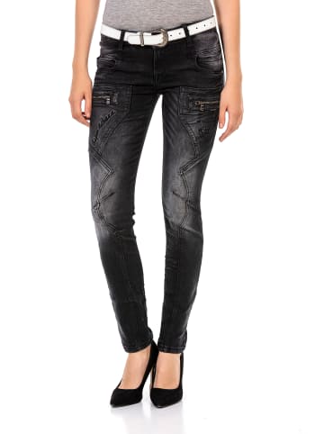 Cipo & Baxx Jeanshose WD437 in BLACK