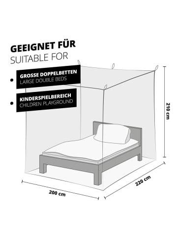 Lumaland Moskitonetz 220x200x210cm weiß  Weiß