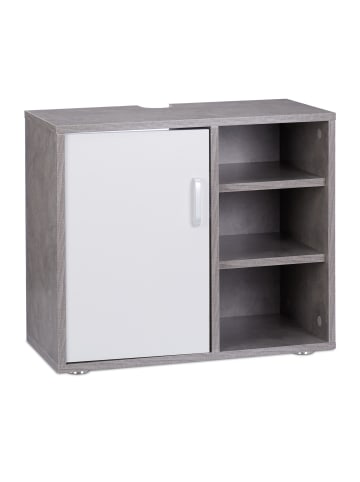 relaxdays Waschbeckenunterschrank in Grau - (B)60 x (H)51 x (T)32 cm