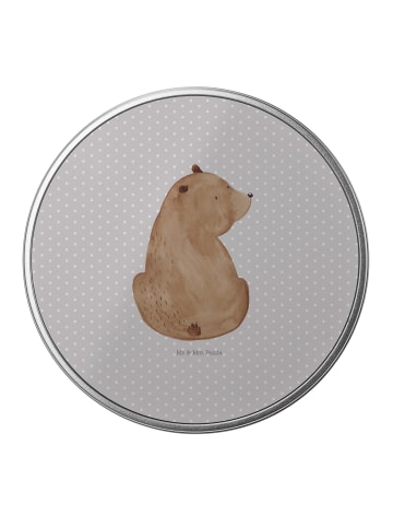 Mr. & Mrs. Panda Keksdose Bär Schulterblick ohne Spruch in Grau Pastell