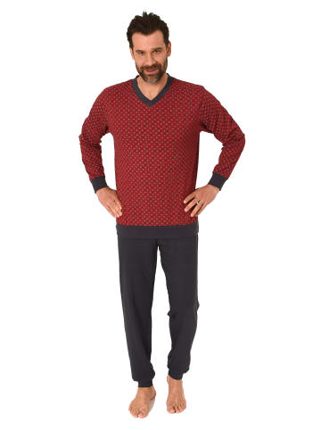 NORMANN Pyjama langarm print - 74986 in rot