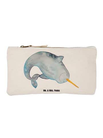 Mr. & Mrs. Panda Make-Up Tasche Narwal ohne Spruch in Weiß