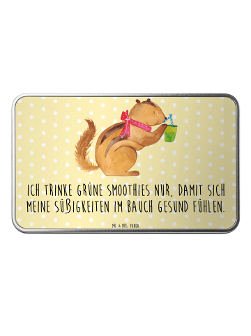 Mr. & Mrs. Panda Aufbewahrungsbox Eichhörnchen Smoothie mit Spruch in Gelb Pastell