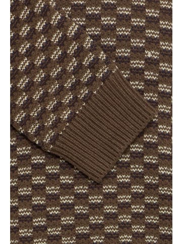 BLEND Eleganter gestrickter Langarm-Pullover mit Rundhalsausschnitt in Braun