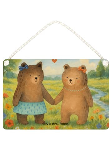 Mr. & Mrs. Panda Schild Bär Freundin Design ohne Spruch in Weiß