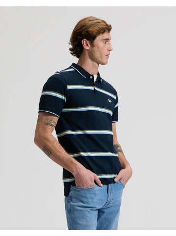 Lee Polo Pique in Lime Ice Navy Stripe