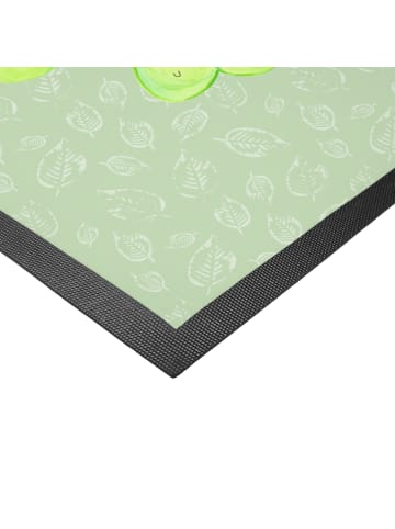 Mr. & Mrs. Panda Türmatte Blume Kleeblatt mit Spruch in Blattgrün