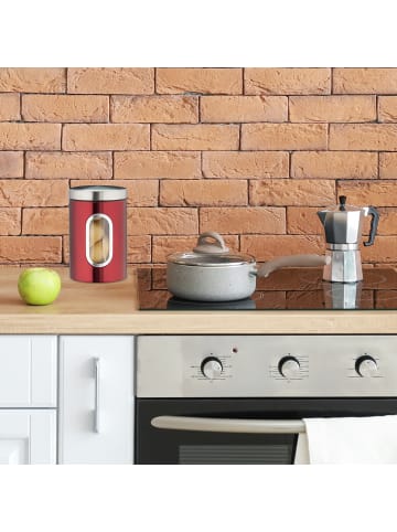 relaxdays 4x Vorratsdose in Rot - 1,4 l