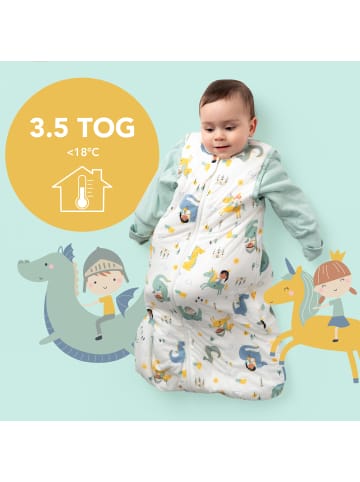 Schlummersack Babyschlafsack, 3.5 TOG in Weiß-Blau
