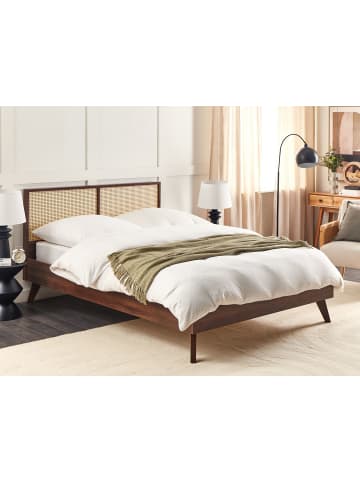 Beliani 2-tlg Doppelbett MONPAZIER in Braun