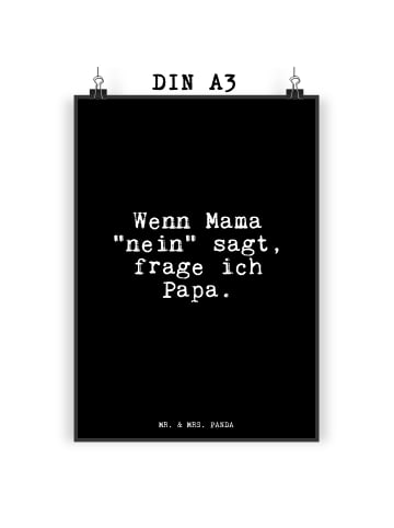 Mr. & Mrs. Panda Wandbild Wenn Mama "nein" sagt,... mit Spruch in Schwarz