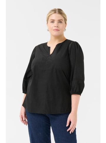 KAFFE curve Langarm-Bluse KClilje in Black Deep