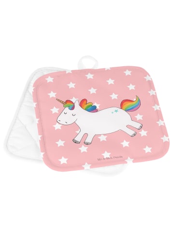 Mr. & Mrs. Panda Topflappen Einhorn Happy ohne Spruch in Rot Pastell