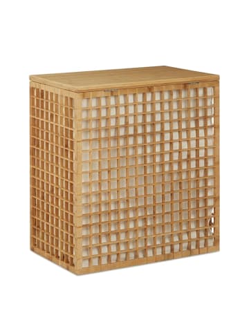 relaxdays Wäschesammler in Natur - (B)56 x (H)62 x (T)35 cm