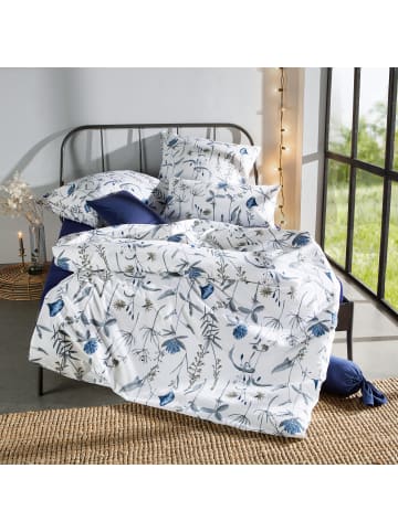 Erwin Müller Perkal-Seersucker Bettwäsche in blau-weiß