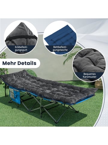 COSTWAY Baumwolle Feldbett Auflage 190 x 70 cm in Grau