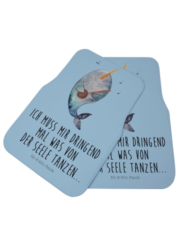 Mr. & Mrs. Panda Automatte Narwal Gitarre mit Spruch in Blau Pastell