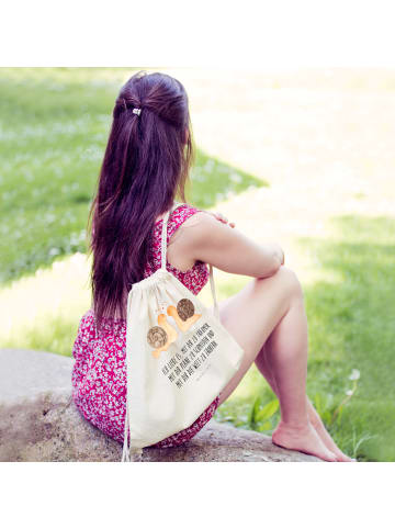 Mr. & Mrs. Panda Sportbeutel Schnecken Liebe mit Spruch in Creme