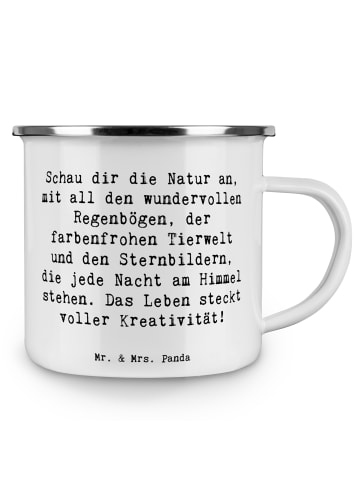 Mr. & Mrs. Panda Teetasse Spruch Kreativität im Leben mit Spruch in Weiß